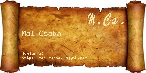 Mai Csaba névjegykártya