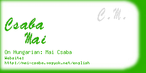 csaba mai business card